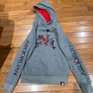 Nike boys large Air Jordan gray hoodie